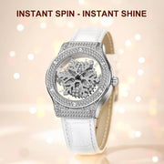 Snowflake Dial Leather Watch - Luxe Ladies Moda