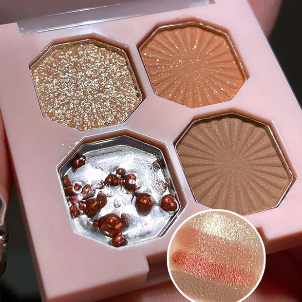 Eye Shadow Palette Mini Makeup Cosmetics Travel Size Cute Glitter Nude Eyeshadows Women Cheap Korean Glitters for the Eyes Gift - Luxe Ladies Moda