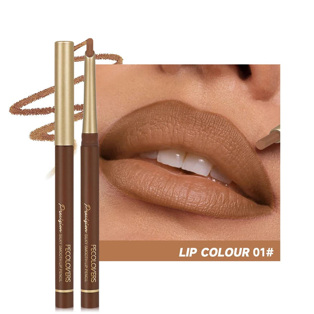 Matte 6-colors Lip Liner Pencil Bevel Design Nib Lip Contour Lipstick Nude Brown Lipstick Pencil Natural Lasting Lipliner Makeup - Luxe Ladies Moda