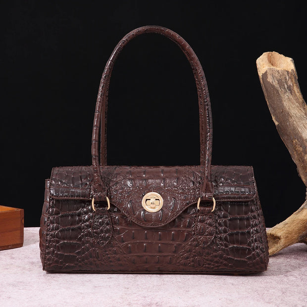 Multicolor Crocodile Pattern Fashion Handheld Stick Bag Large Capacity One Shoulder Underarm Bag Women's Luxury Handbag - Luxe Ladies Moda