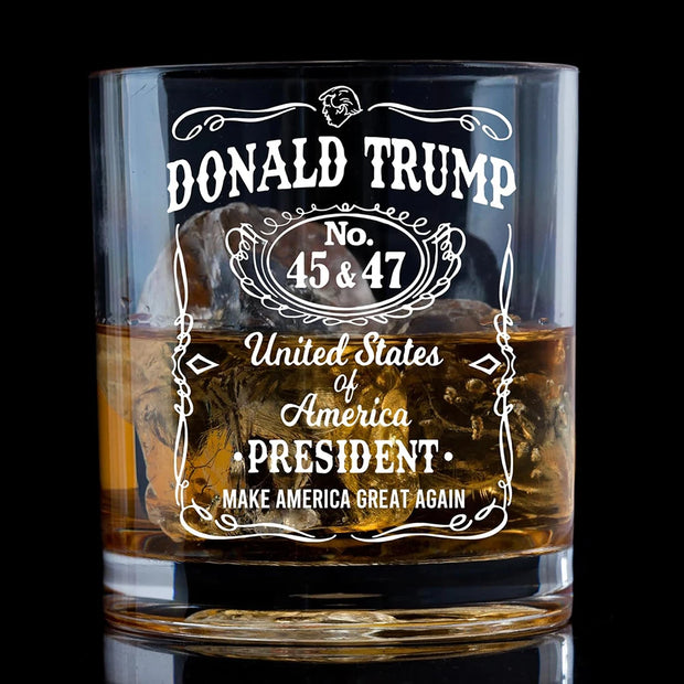 1/2/4PCS Trump Whiskey Glass Wine Glass Lasers Engraved Presidency Glasses Right Wing,Glassware for Drinking,Conservative Gift - Luxe Ladies Moda