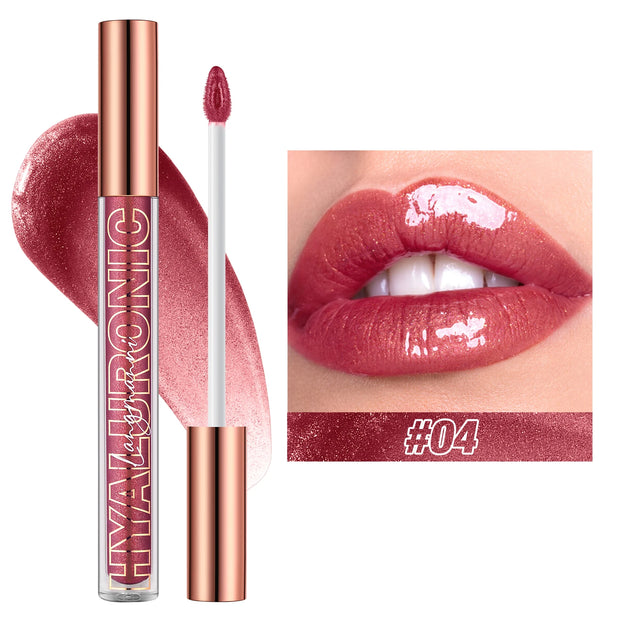 Hyaluronic Acid Lip Gloss, 8-Color Shimmering Lip Tint, Moisturizing Hydrating,Long-Lasting Shine Popular Best-Selling lip gloss