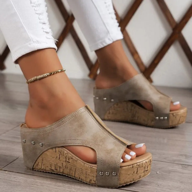 Sandals Shoes Women Summer Soft Women Shoe Slides Women's Sandals Wedge Shoes Woman Platform Heels Slippers Women Footwear - Luxe Ladies Moda