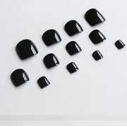24 PCS Red/White/Black/Yellow/Wine Red Toenails Fake Toe Nails Natural -Solid Color Square Press on Toenails Short - Luxe Ladies Moda