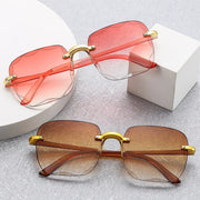 Sunglasses For Women ladies Rimless Sun glasses Diamond cutting Lens Brand Designer Ocean Shades Vintage female glasses eyewear - Luxe Ladies Moda
