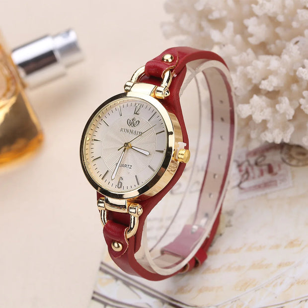 High Quality Women Watch Leather Strap Quartz Watches Ladies Casual Wristwatches Clock