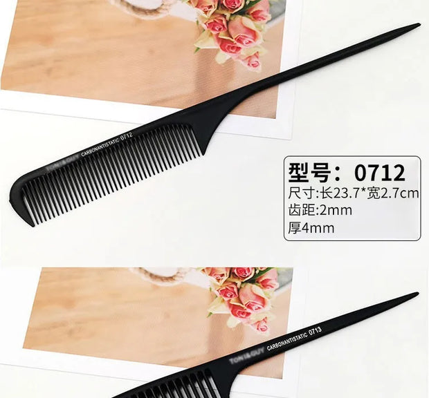 Professional Hair Tail Combs Stainless Steel Salon Cut Styling Comb Spiked Hair Care Styling Tools Barber Accessories Fine Teeth