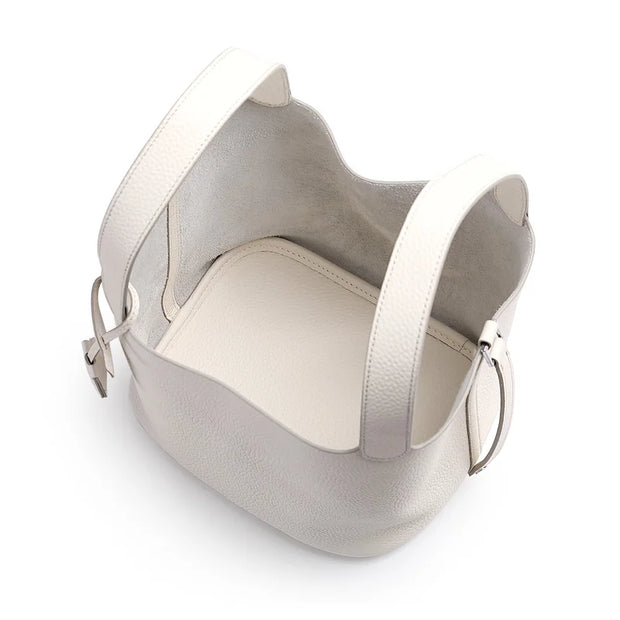 Ladies Handbag Female Bucket Bag Basket Shoulder Bag Travel Bag Large Soft Cowhide Leather Tote with Lock Design