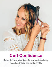 Straightening Curling Iron Combo for Curl Wave Straighten Women Hair - 1 Inch Dual Voltage - Luxe Ladies Moda