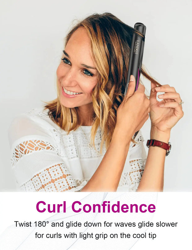 Straightening Curling Iron Combo for Curl Wave Straighten Women Hair - 1 Inch Dual Voltage - Luxe Ladies Moda