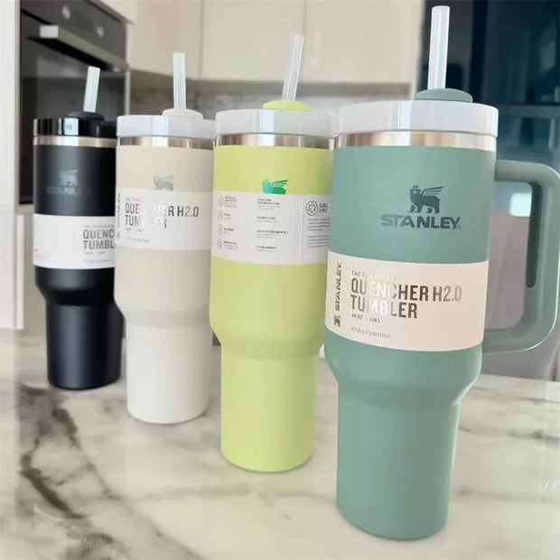 Stanley 30oz 40oz Insulated Tumbler With Lid and Straws Stainless Steel Coffee Tumbler with Handle Vacuum Leak Proof Coffee Cup - Luxe Ladies Moda