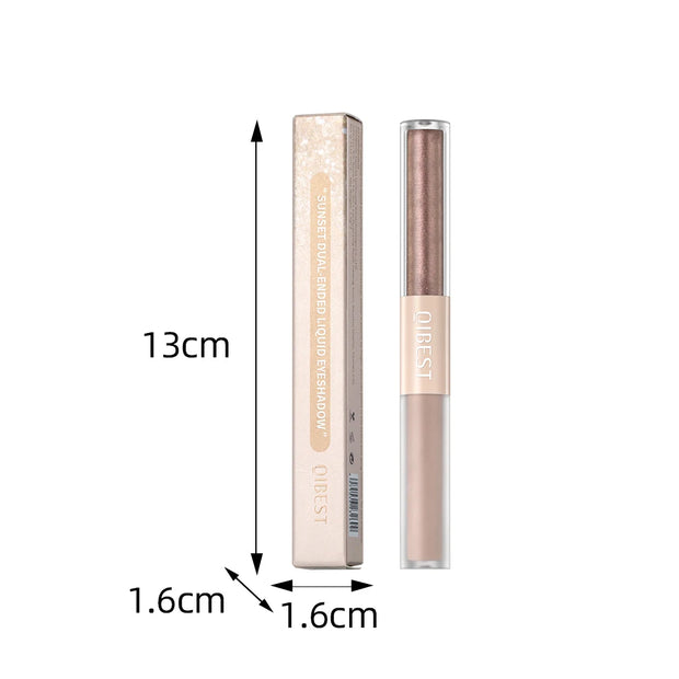 QIBEST Double-head Glitter Liquid Eyeshadow Contour Blush Pigment Silkworm Shimmer Matte Natural Cheek Shadow Cream Eyes Makeup - Luxe Ladies Moda