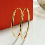 New Fashion18K Gold Plated Hoop Earrings For Women 925 Sterling Silver 2.0mm Fashion Earring 3/4/5/6CM - Luxe Ladies Moda