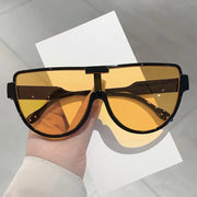 Luxury Brand Designer Half Frame Oversized Sunglasses Women For Men Vintage Fashion Sun Glasses Trendy Punk One Piece Shades - Luxe Ladies Moda