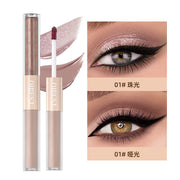 QIBEST Double-head Glitter Liquid Eyeshadow Contour Blush Pigment Silkworm Shimmer Matte Natural Cheek Shadow Cream Eyes Makeup - Luxe Ladies Moda