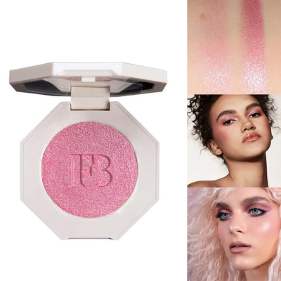 3D Baby Pink Shimmering Body Highlighter Palette - Smooth Glitter Powder for Face Contouring" - Luxe Ladies Moda