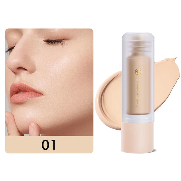 Bottom Press Liquid Foundation High Coverage Makeup Base Matte Oil Control Lasting Waterproof Concealer Korean Makeup BB Cream - Luxe Ladies Moda