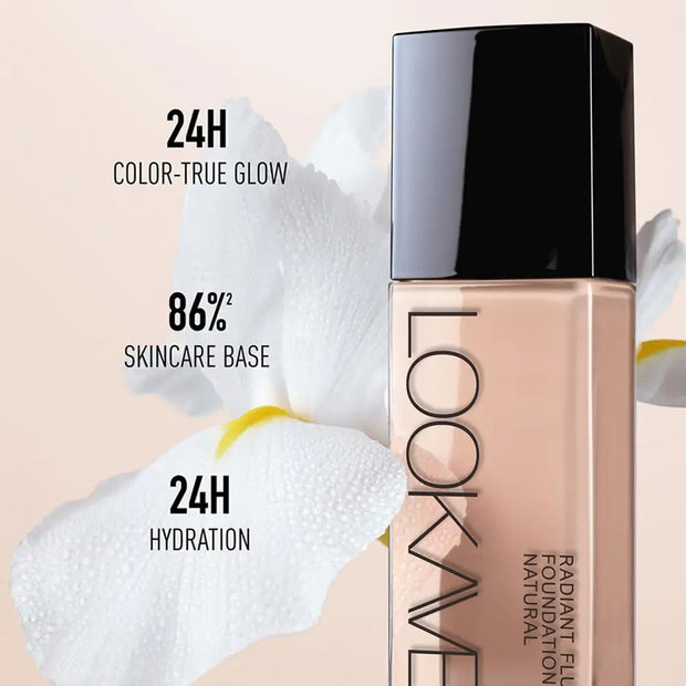 LOOKAVE Liquid Foundation Long Lasting Full Coverage Natural Matte Liquid Foundation Moisturizing Concealer CC Cream Base Makeup - Luxe Ladies Moda
