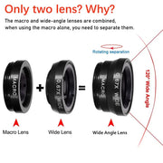 1 Set 3In1 Mobile Phone Fish Eye+Wide Angle+Macro Lightweight Camera Lens With Clip Universal Cell Phone Lens For iPhone - Luxe Ladies Moda