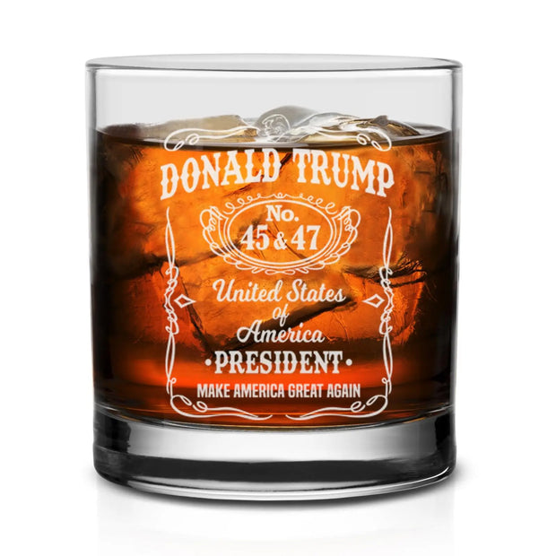 1/2/4PCS Trump Whiskey Glass Wine Glass Lasers Engraved Presidency Glasses Right Wing,Glassware for Drinking,Conservative Gift - Luxe Ladies Moda