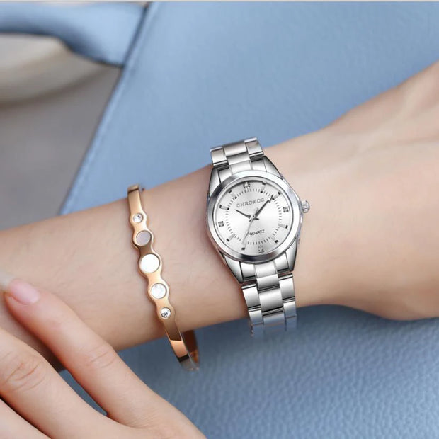Elegant Women Watch Luxury Ladies Fashion Brand Wristwatch Quartz Movement Stainless Steel Gift for Female Girlfriend - Luxe Ladies Moda
