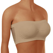 Ladies’ Stretch Strapless Bra Chest Wrap Bandeau Unlined Seamless Fashionable Breathless Soft Bra Suitable For One-Shoulder Tops - Luxe Ladies Moda