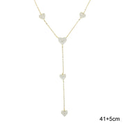 High Quality Micro Pave White CZ Heart Charm Link Chain Necklace Minimal Delicate Fashion Jewelry - Luxe Ladies Moda