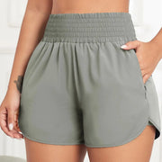 Women Side Zippered Pocket With Inner Lining Shorts Quick Drying Running Fitness Yoga Leisure Sport Shorts - Luxe Ladies Moda