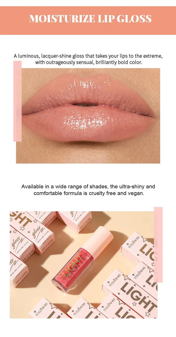 Waterproof Lip Gloss – Long-Lasting, Moisturizing, Mirror Shine Nude Lip Gloss