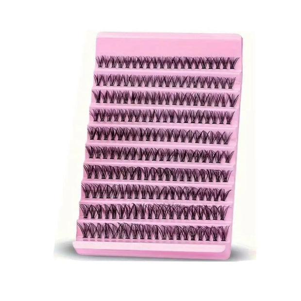 DIY Eyelash Extension Kit 200pcs Individual Lashes Cluster D Curl, 8-16mm Mix Lash Clusters with Lash Tweezers - Luxe Ladies Moda