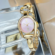 1piece gold women's horseshoe case Simple color dial Metal alloy strap Stylish quartz watch suitable for everyday wear - Luxe Ladies Moda