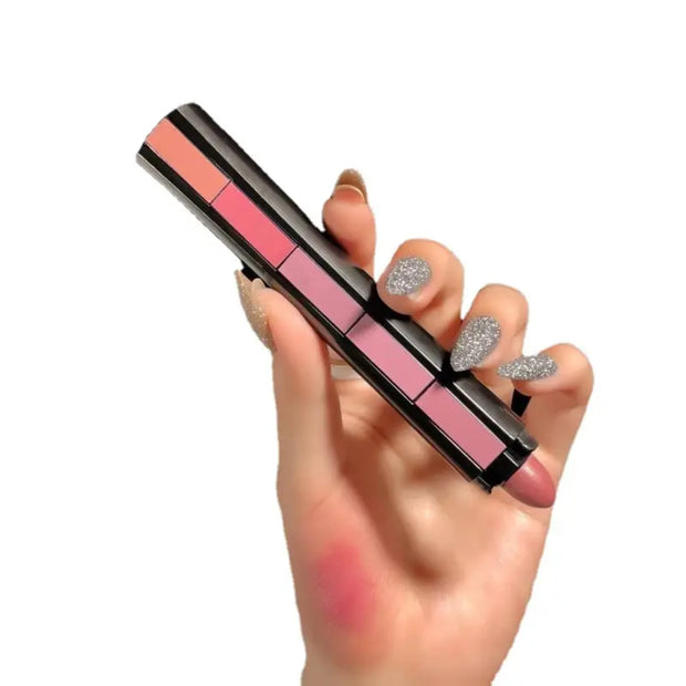 Sexy 5 In 1 Matte Velvet Texture Red Lipstick Strip Lip Gloss Makeup Set for Long Lasting & Non-stick Cup Cosmetics - Luxe Ladies Moda