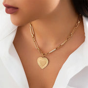 Punk Big Heart Pendant Necklace for Women Fashion Goth Metal Choker Necklace Charm Party Jewelry On The Neck Gifts - Luxe Ladies Moda