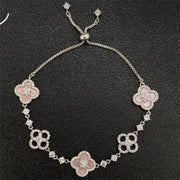 Fashion New Shell Stone Crystal Pink Flower Bracelet for Women Personalized Stainless Steel Cuff Bracelet Jewelry Accessories - Luxe Ladies Moda