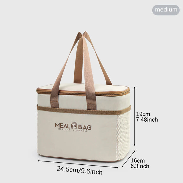 Portable lunch bag food insulated box Waterproof shoulder strap insulated box, hand-held lunch box bag, fresh aluminum DH - Luxe Ladies Moda