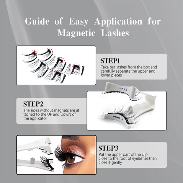 Reusable Magnetic Eyelashes with Applicator - Natural Wispy Lashes, No Glue Needed - Luxe Ladies Moda