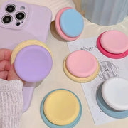 Cute Macaron Silicone Round Magnetic Holder Grip Tok Griptok Phone Stand Holder Support For iPhone 15 For Pad Magsafe Smart Tok - Luxe Ladies Moda