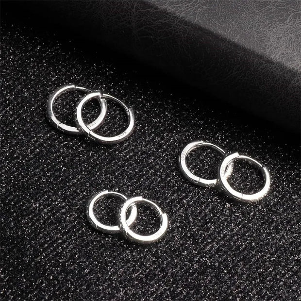 925 Sterling Silver Small Hoop Earrings Zirconia Huggie 14K Gold Plated Cartilage Piercing Ear Cuff Tiny Earrings for Women Men - Luxe Ladies Moda