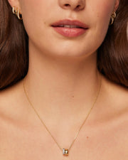 Women Luxury 14K Gold Plated Cubic Zirconia Rondelle Pendant Necklace Lady Girls Two-Toned Dainty Trendy Necklaces - Luxe Ladies Moda