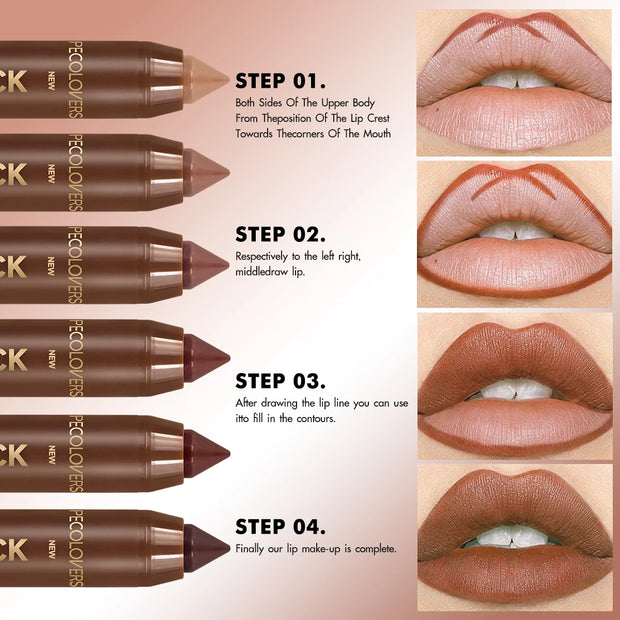 Fine Tip Lip Liner Pen Soft Mist Matte Lip Crayon Sexy Brown Red Lipstick Pencil Lip Contouring Lipliner Outline Tint Cosmetic - Luxe Ladies Moda