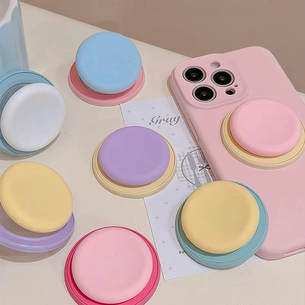Cute Macaron Silicone Round Magnetic Holder Grip Tok Griptok Phone Stand Holder Support For iPhone 15 For Pad Magsafe Smart Tok - Luxe Ladies Moda