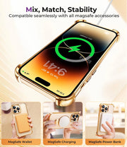 New Strong Magsafe Magnetic Ring Stand for iPhone 16 15 14 13 11 12 Pro Max Plus Military Shockproof Slim Plating Clear Cover - Luxe Ladies Moda