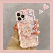 Luxury Laser Flowers Glitter iPhone Case For iPhone 15 Pro Max 13 12 11 14 Plus Fashion Soft Silicone Shockproof Bumper Cover - Luxe Ladies Moda