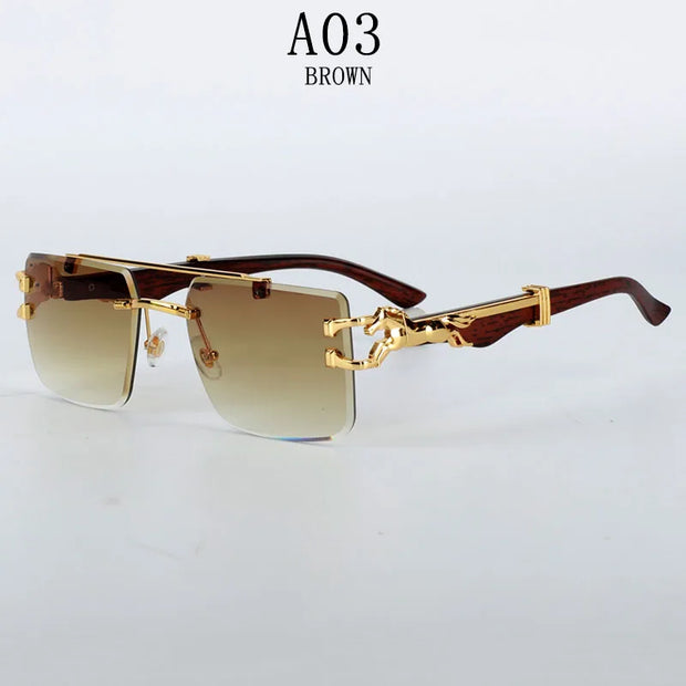 Rimless Sunglasses Women Trendy Luxe Fashion Sunglasses Vintage Glasses - Luxe Ladies Moda