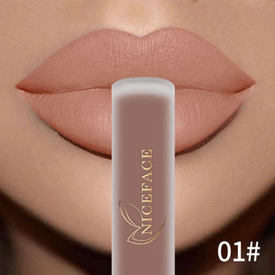 "Waterproof Matte Lip Gloss | Long-Lasting Nude Liquid Lipstick"