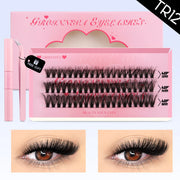 Lash Clusters Set Mixed Tray Lashes Kit Fluffy Individual Lashes Extension with Lash Bond and Seal At Home Makeup - Luxe Ladies Moda