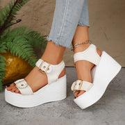 Women’s Super High Heel Peep Toe Muffin Sandals – Thick Sole Summer Platform Sandals - Luxe Ladies Moda