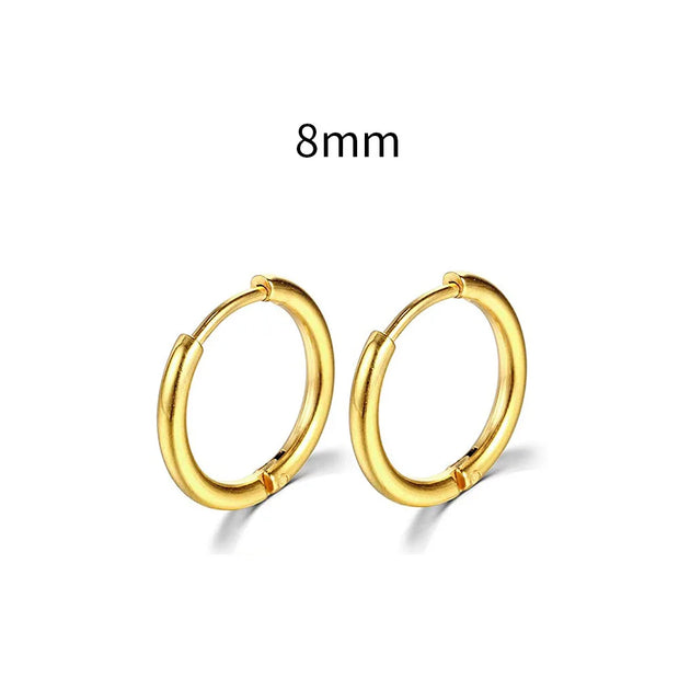 Simple Stainless Steel Small Hoop Earrings for Women - Luxe Ladies Moda