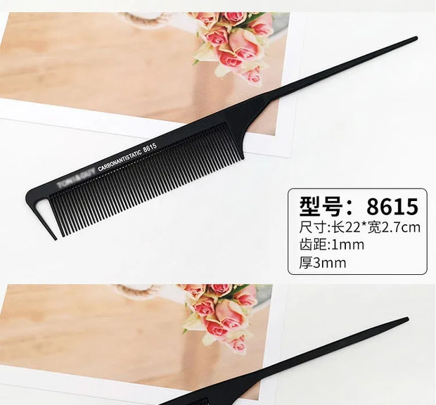 Professional Hair Tail Combs Stainless Steel Salon Cut Styling Comb Spiked Hair Care Styling Tools Barber Accessories Fine Teeth