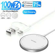 100W Magnetic Wireless Charger Pad USB + Type C For Magsafe iPhone 16 15 14 13 12 Pro Max Fast Charging Dock Station Chargers - Luxe Ladies Moda